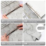 Toplive A5 Notebook Binder 6 Ring Refillable Binder, PU Leather Planner Binder Personal Budget Binder Organizer Cover with Magnetic Closure for A5 Filler Loose Leaf Paper, Marble Grey