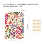 Ospelelf Mini 3 Ring Binder 2 Inch, Cute Binder for 5.5" x 8.5" with 5 Tab Dividers, File Folder Labels and Low Profile Clipboards, Floral Binder for School Supplies and Office Supplies