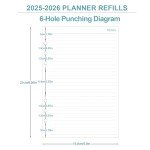 2025-2026 Planner Refills for A5 Binder - One Page Per Day Daily ＆ Monthly Planner, July 2025-June 2026, Prioritized, To-Do List, Notes, Appointment Schedule, 6-Hole Punched, 5.8" x 8.3"
