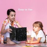 NEWEST 2 Pack 6 Ring Binder Cover, A5 Glitter Binder with Snap Button Closure Loose Leaf Folder Notebook (Black & Transparent)