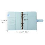 A5 Binder Cover Glitter Blue PU Leather Binder Cover Refillable 6-Ring Planner Budget Binders Loose-Leaf Notebook Binder Covers with Magnetic Buckle Closure