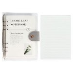 MultiBey A5 Binder 6-Ring Clear Binder Notebook Cover, Silver Round Ring with 90 Sheets Lined Inner Papers, A5 Planner Budget Binder with Snap Closure (A5, Silver)