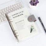 MultiBey A5 Binder 6-Ring Clear Binder Notebook Cover, Silver Round Ring with 90 Sheets Lined Inner Papers, A5 Planner Budget Binder with Snap Closure (A5, Silver)