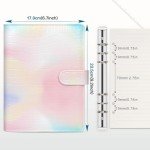 Colacoo Aesthetic Leather A5 Binder 6 Ring Binder Planner Notebook Cover for A5 Filler Paper(Inner Paper Not Included), A5 Size, Gradient Color