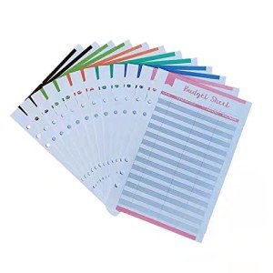 Budget Sheets for A5 Binder, 60 Pcs Budget Tracker Inserts for A5 Planner, 6-hole Budget Refill Pages for Budgeting