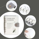 MultiBey A5 Binder 6-Ring Clear Binder Notebook Cover, Silver Round Ring with 90 Sheets Lined Inner Papers, A5 Planner Budget Binder with Snap Closure (A5, Silver)