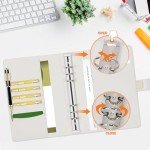 Colacoo Aesthetic Leather A5 Binder 6 Ring Binder Planner Notebook Cover for A5 Filler Paper(Inner Paper Not Included), A5 Size, Gradient Color