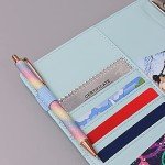 A5 Binder Cover Glitter Blue PU Leather Binder Cover Refillable 6-Ring Planner Budget Binders Loose-Leaf Notebook Binder Covers with Magnetic Buckle Closure