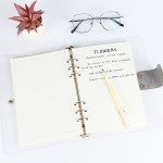 MultiBey A5 Binder 6-Ring Clear Binder Notebook Cover, Silver Round Ring with 90 Sheets Lined Inner Papers, A5 Planner Budget Binder with Snap Closure (A5, Silver)