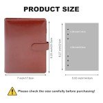 A5 Budget Binder,Mini Photocard Binder for A5 Filler Paper, Loose Leaf Personal Planner with Magnetic Buckle Closure(Brown)
