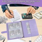 100 Envelopes Money Saving Challenge with Cute Stickers, A5 Money Saving Binder with Cash Envelopes，Budget Binder Savings Challenge Book for 100 Day to Save $5,050 for Budgeting Planner(Purple)