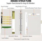 Colacoo Aesthetic Leather A5 Binder 6 Ring Binder Planner Notebook Cover for A5 Filler Paper(Inner Paper Not Included), A5 Size, Gradient Color