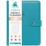 Clever Fox Weekly Planner Binder – Goal Setting Planner for Time Management & Weekly Tasks – Work & Life Organizer with To Do List & Habit Tracker – Undated, 7″ x 9″ Hardcover (Turquoise)