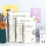 MultiBey A5 Binder 6-Ring Clear Binder Notebook Cover, Silver Round Ring with 90 Sheets Lined Inner Papers, A5 Planner Budget Binder with Snap Closure (A5, Silver)