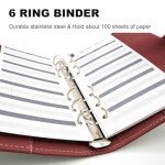 A5 Budget Binder,Mini Photocard Binder for A5 Filler Paper, Loose Leaf Personal Planner with Magnetic Buckle Closure(Brown)