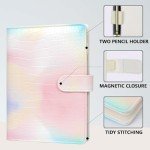 Colacoo Aesthetic Leather A5 Binder 6 Ring Binder Planner Notebook Cover for A5 Filler Paper(Inner Paper Not Included), A5 Size, Gradient Color