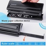 WORKLION Adjustable 6-Hole Punch with Positioning Mark, Daily Paper Puncher for A5 Size Six Ring Binder Planners - Refill Pages