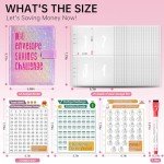 100 Envelopes Money Saving Challenge, Money Saving Budget Binder with Cash Envelopes, Motivational Process to Save $5050, Money Saving Binder 100 Pocket Pre-Numbered, A5 Saving Challenge Book-Pink