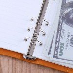 Antner A6 PU Leather Notebook Binder Refillable 6 Ring Binder for A6 Filler Paper, Loose Leaf Personal Planner Binder Cover with Magnetic Buckle Closure, Dark Yellow