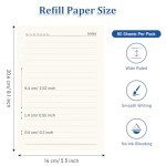 SAYEEC A5 Refill Paper Loose Leaf Lined Paper for A5 Planner Organizer 6 Holes Ring Binder Planner for Journals Notebooks Diaries Inserts, 80 Sheets