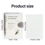 MultiBey A5 Binder 6-Ring Clear Binder Notebook Cover, Silver Round Ring with 90 Sheets Lined Inner Papers, A5 Planner Budget Binder with Snap Closure (A5, Silver)