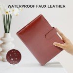 A5 Budget Binder,Mini Photocard Binder for A5 Filler Paper, Loose Leaf Personal Planner with Magnetic Buckle Closure(Brown)