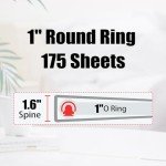 EYROZILL A5 Binder 1 Inch 3 Ring for 5.5" x 8.5" Paper with Clipboard and Pocket, Mini Binders for School Office Supplies and Home, Polka Dots