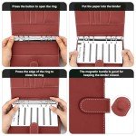 A5 Budget Binder,Mini Photocard Binder for A5 Filler Paper, Loose Leaf Personal Planner with Magnetic Buckle Closure(Brown)