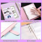 100 Envelopes Money Saving Challenge with Cute Stickers, A5 Money Saving Binder with Cash Envelopes，Budget Binder Savings Challenge Book for 100 Day to Save $5,050 for Budgeting Planner(Purple)