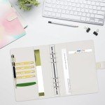 Colacoo Aesthetic Leather A5 Binder 6 Ring Binder Planner Notebook Cover for A5 Filler Paper(Inner Paper Not Included), A5 Size, Gradient Color