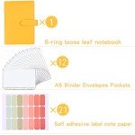 LXWHYP Money Saving Binder, Savings Challenges Book with for Cash Envelopes, 12pcs Zipper Envelopes A5 Budget Binder, Budget Planner for Managing Budgets and Saving Money (Yellow-9.2IN)