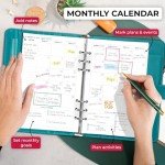 Clever Fox Weekly Planner Binder – Goal Setting Planner for Time Management & Weekly Tasks – Work & Life Organizer with To Do List & Habit Tracker – Undated, 7″ x 9″ Hardcover (Turquoise)