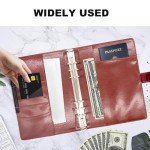 A5 Budget Binder,Mini Photocard Binder for A5 Filler Paper, Loose Leaf Personal Planner with Magnetic Buckle Closure(Brown)