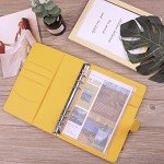 LXWHYP Money Saving Binder, Savings Challenges Book with for Cash Envelopes, 12pcs Zipper Envelopes A5 Budget Binder, Budget Planner for Managing Budgets and Saving Money (Yellow-9.2IN)