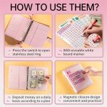 100 Envelopes Money Saving Challenge, Money Saving Budget Binder with Cash Envelopes, Motivational Process to Save $5050, Money Saving Binder 100 Pocket Pre-Numbered, A5 Saving Challenge Book-Pink