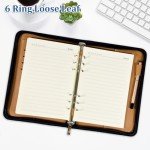 SAYEEC A5 Refill Paper Loose Leaf Lined Paper for A5 Planner Organizer 6 Holes Ring Binder Planner for Journals Notebooks Diaries Inserts, 80 Sheets