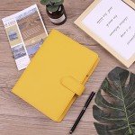 LXWHYP Money Saving Binder, Savings Challenges Book with for Cash Envelopes, 12pcs Zipper Envelopes A5 Budget Binder, Budget Planner for Managing Budgets and Saving Money (Yellow-9.2IN)