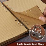 OMEYA Leather Journal Notebook, Refillable Writing Journal Diary Planner for Women Girls (Red Brown, A5-9.3''×6.3'')