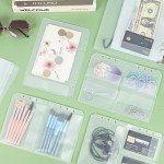 QiXin 30pcs Quartering A5 Binder Pocket no Zipper Clear Budget Planner Inserts Bulk Binder Organizer Cash Envelopes for Budgeting Waterproof PVC Loose Leaf Bags Card Sleeves for 6 Ring Notebook