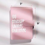 100 Envelope Challenge Binder | Easy and Fun Way to Save $5,050 - Savings Challenges Binder, Budget Binder with Cash Envelopes for Budgeting Planner & Saving Money (Red)