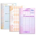 Toplive 3 Pack A6 Planner Refill Paper & Budget Sheets, Monthly Weekly Planner Losse Leaf Inserts 6 Hole Expense Tracker or A6 Planner Binder Cover Budget Bill Saving Organizer, Oil Painting 3 Pack