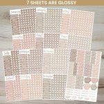 bloom daily planners Calendar Essentials Planner Stickers - 8 Sheets, 1629 Stickers Per Pack! - Color Coordinating Monthly Headings, Dates, Icons, Etc. - Aesthetic Boho