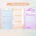 Toplive 3 Pack A6 Planner Refill Paper & Budget Sheets, Monthly Weekly Planner Losse Leaf Inserts 6 Hole Expense Tracker or A6 Planner Binder Cover Budget Bill Saving Organizer, Oil Painting 3 Pack