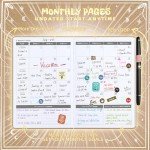 Ospelelf 2025 Leather Undated Daily Planner (5.5 x 8.5''), Weekly & Monthly Life Planner, Organizer Notebook & Productivity Journal. A5 Hardcover with Stickers(Rose Gold)