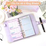 Toplive 3 Pack A6 Planner Refill Paper & Budget Sheets, Monthly Weekly Planner Losse Leaf Inserts 6 Hole Expense Tracker or A6 Planner Binder Cover Budget Bill Saving Organizer, Oil Painting 3 Pack