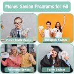 Ndsox 100 Envelopes Money Saving Challenge Binder, A5 Budget Binder with Cash Envelopes, Savings Challenges Book to Save 5,050, 10,000, 500, Budget Planner for Budgeting Binder Saving Money,MintGreen