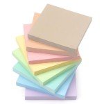 Sticky Notes 3x3inch, 8 Pads Self-Stick Notes, 8 Pastel Multi Colors with Gray Note Pads, Suitable for School, Home, Office,80 Sheet/Pad