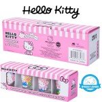 Silver Buffalo Sanrio Hello Kitty Spring Garden Flowers 4 Pack Mini Glass Set, 1.5 Ounces