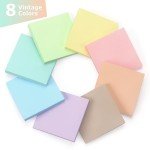 Sticky Notes 3x3inch, 8 Pads Self-Stick Notes, 8 Pastel Multi Colors with Gray Note Pads, Suitable for School, Home, Office,80 Sheet/Pad