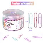 Macaron Colored Paper Clips, Large Paper Clip, 2" Jumbo Paper Clips,300pcs Big Paper Clips for Office Supplies